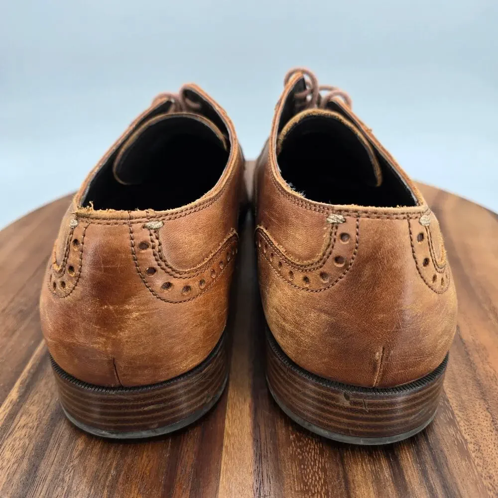 Cole Haan Oxfords Mens 9.5 M Brown Leather Grand OS Jay Wingtip Dress Shoes